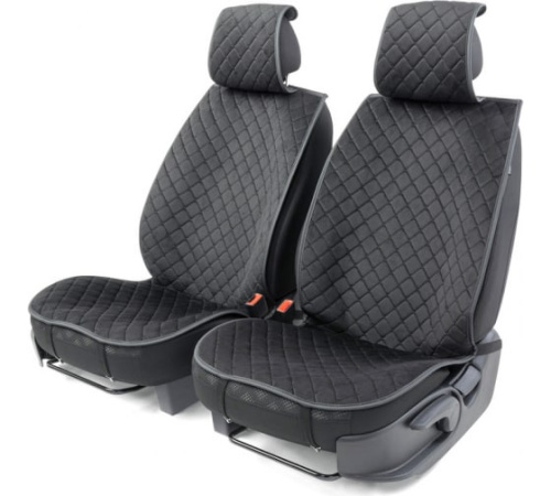 Накидки на сиденье CarPerformance передние 2 шт алькантара черн/серые CUS-1012 BK/GY