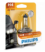 Лампа H4 12V 60/55W Philips P43t Vision+30%  12342PRB1 УТ-00001267