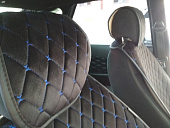 Накидка на сиденье "МАРК"  компл. (перед.+задние)велюр 2 шт.черная с синей строчкой