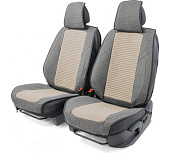Накидки на сиденье CarPerformance передние 2 шт  fiberflax чер/сер CUS-3024 BK/GY