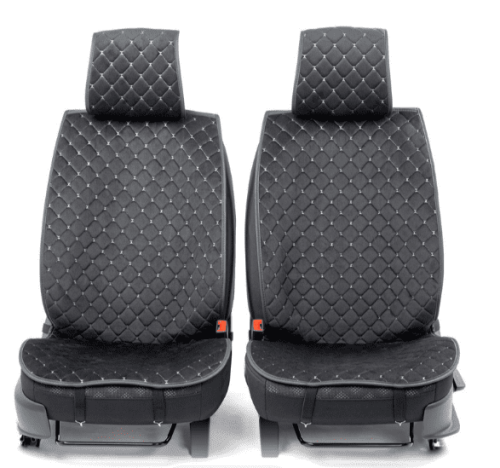 Накидки на сиденье CarPerformance передние 2 шт алькантара черн/бежевые CUS-1012 BK/BE