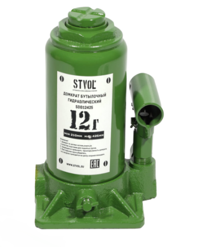 Домкрат 12т бутылочный гидрав (210-425 мм)  STVOL 