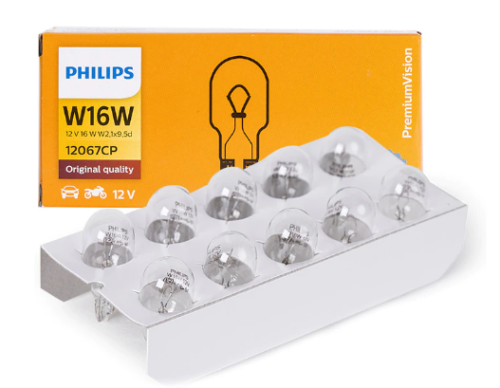 Лампа W16W 12V 16W Philips Т16 12067CP 17631